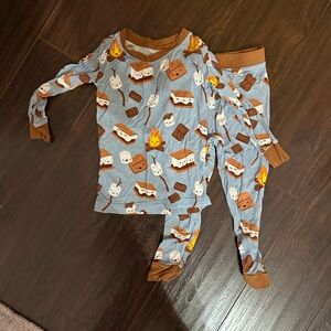 Little Sleepies Blue and Brown S'mores Pajama Set